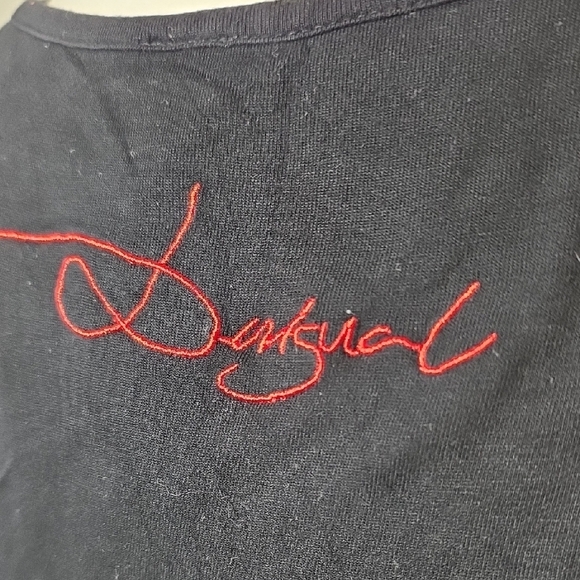 Desigual Black & White Graphic Dress with Red Sash Belt – Made in Spain – Size M - Picture 5 of 10